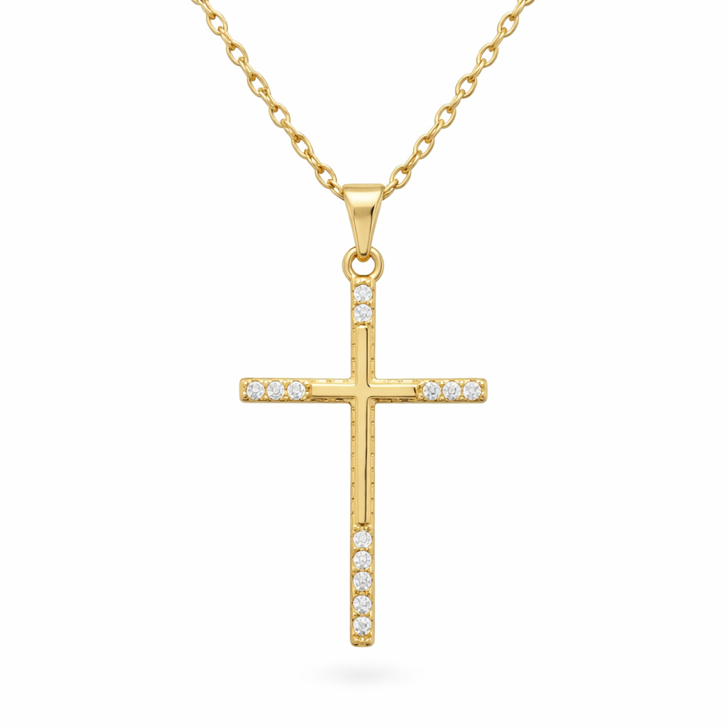 Cubic Zirconia Cross Pendant Necklace