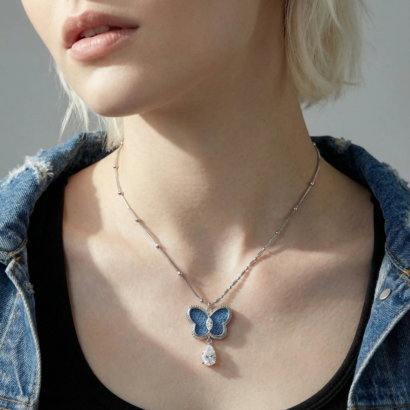 Azure Dream Butterfly Necklace - No Hustle Mom Jewelry