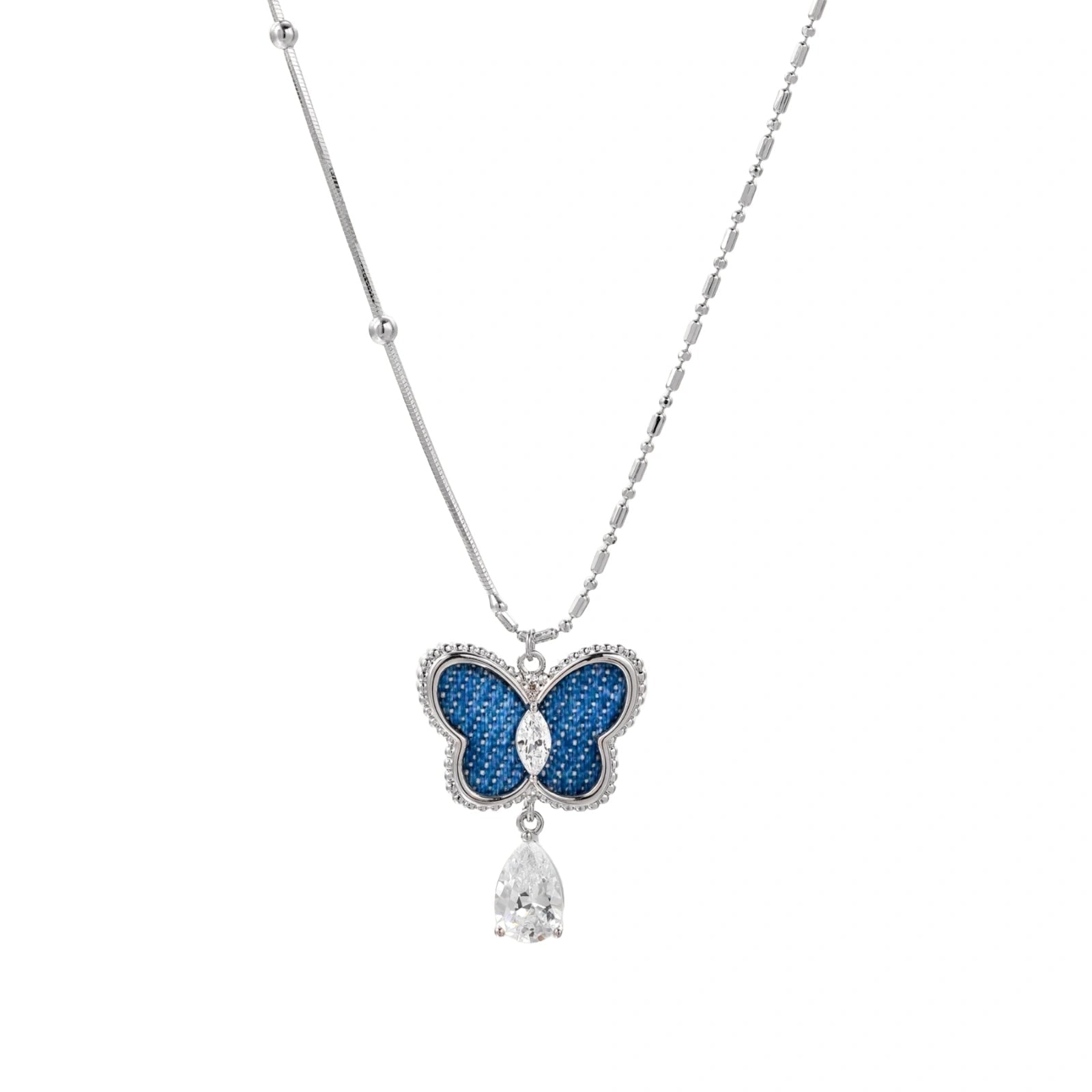Azure Dream Butterfly Necklace - No Hustle Mom Jewelry