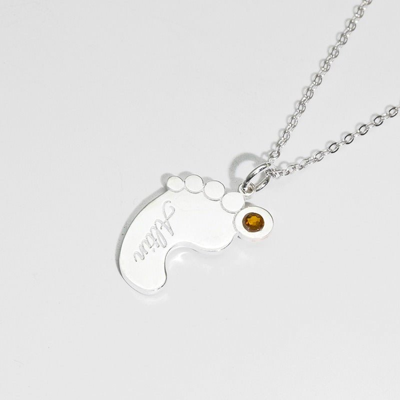 Baby Feet Name Necklace - No Hustle Mom Jewelry