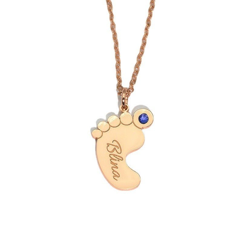 Baby Feet Name Necklace - No Hustle Mom Jewelry