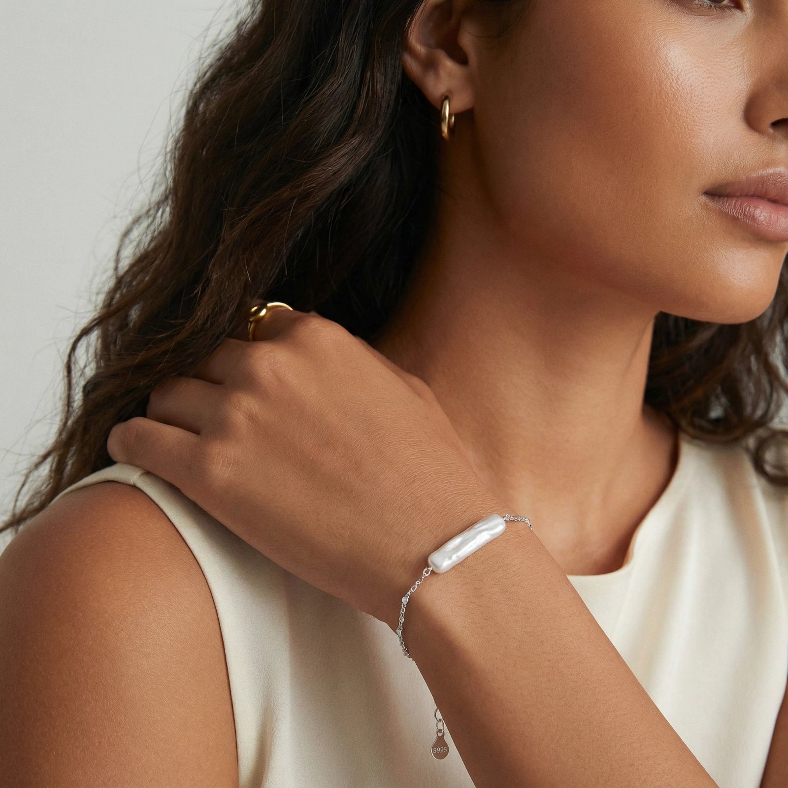 Baroque Pearl Chain Bracelet - No Hustle Mom Jewelry