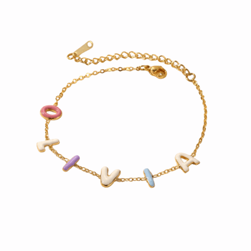 Bubble Name Bracelet - No Hustle Mom Jewelry