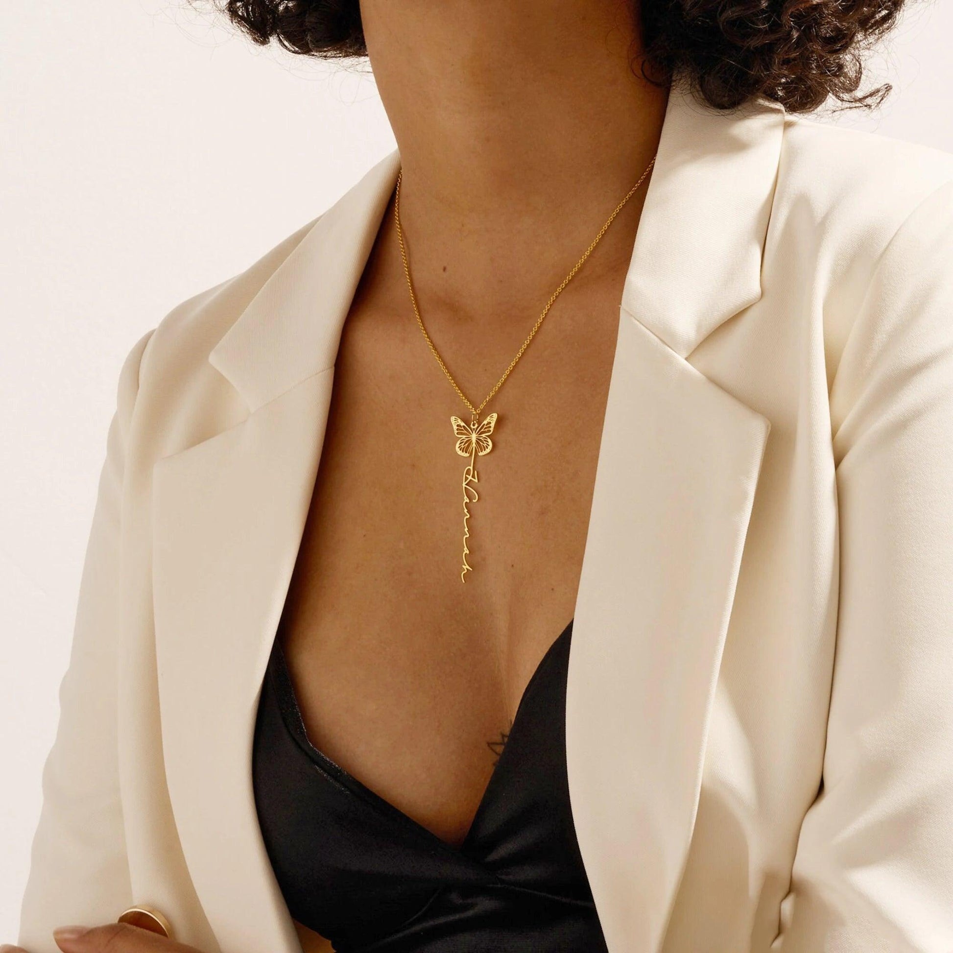 Butterfly Name Necklace - No Hustle Mom Jewelry