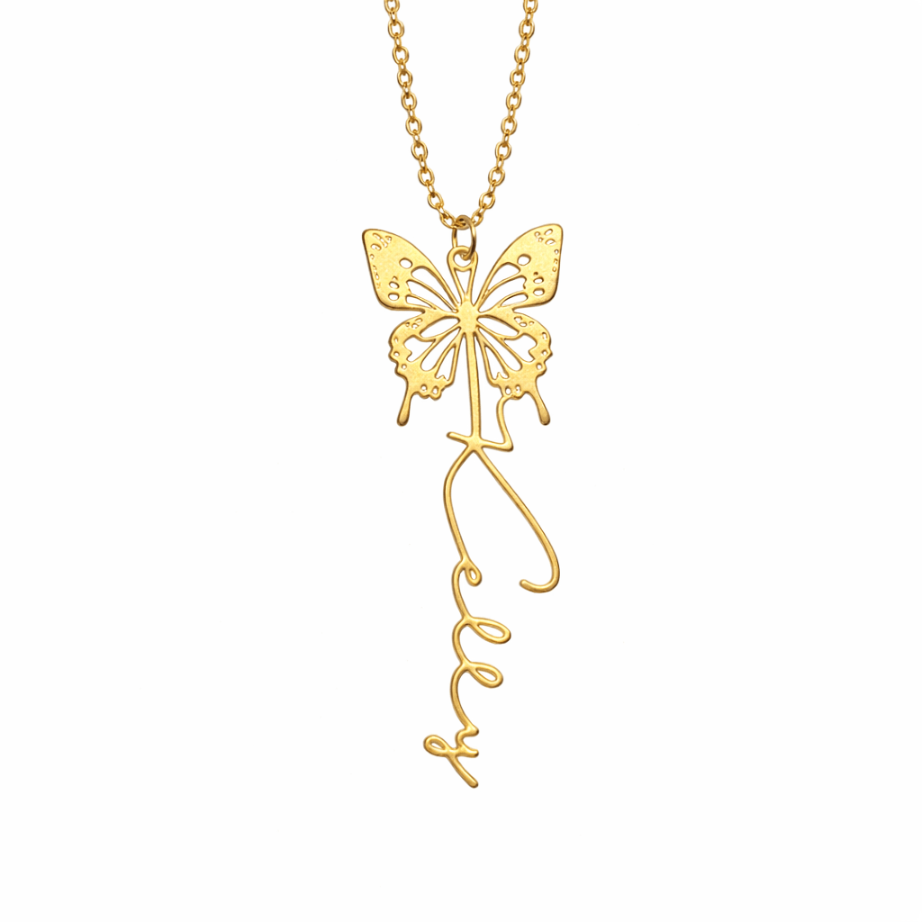 Butterfly Name Necklace - No Hustle Mom Jewelry