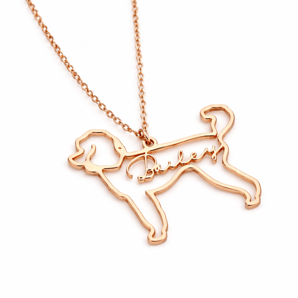 Custom Dog Name Necklace in S925 Silver Personalized Pet Name Jewelry - No Hustle Mom Jewelry