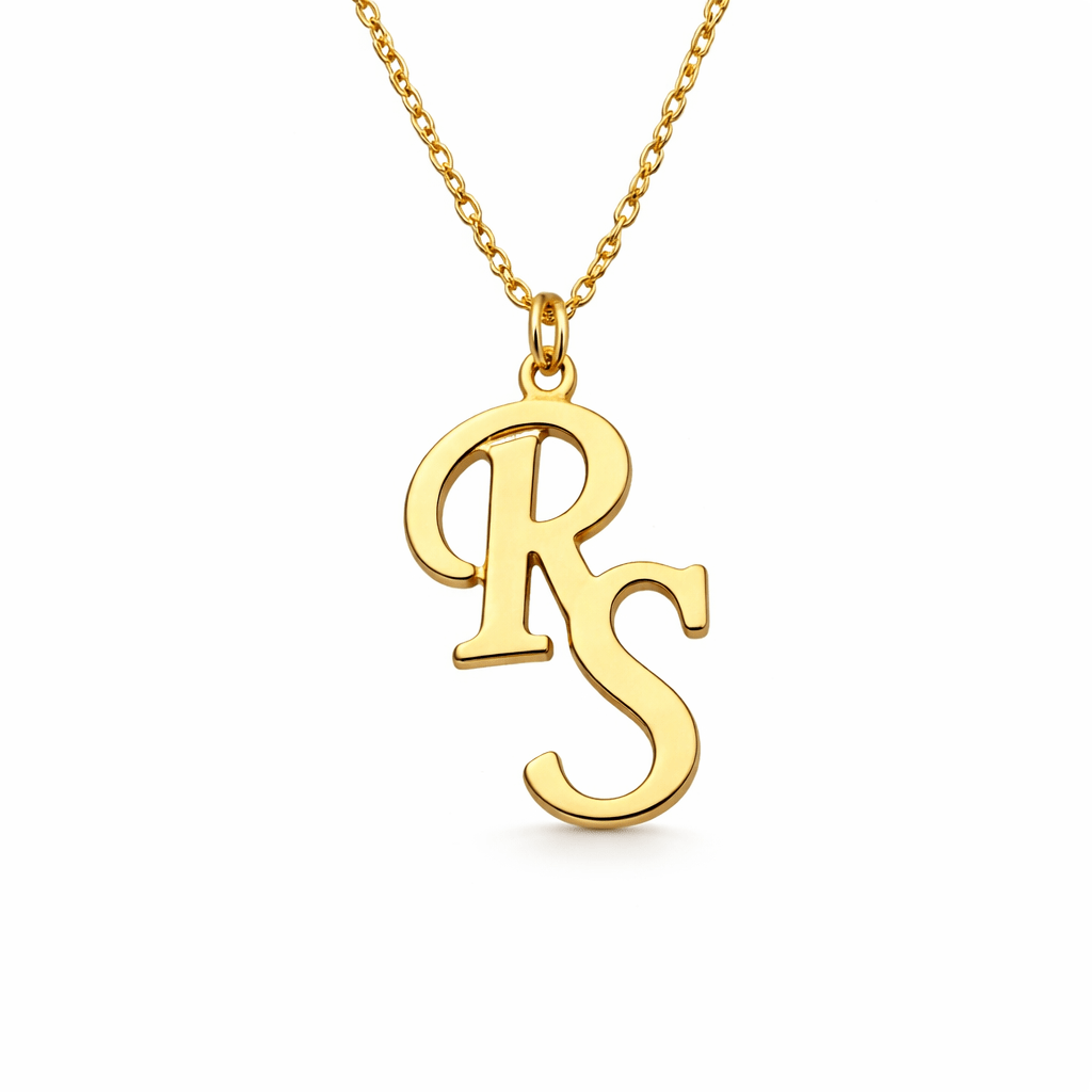 Custom Double Initial Necklace for Women Personalized Letter Jewelry - No Hustle Mom Jewelry