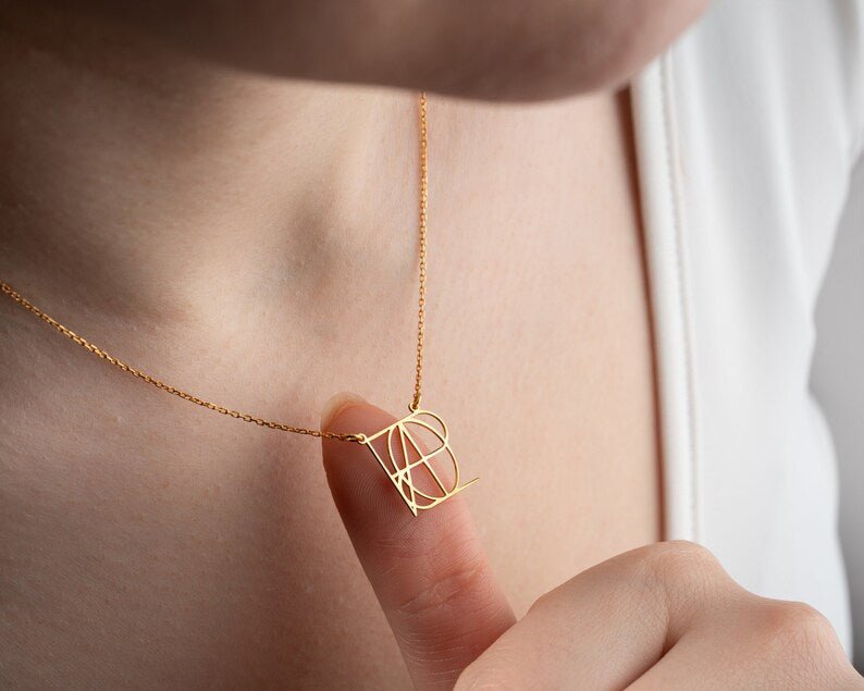 Custom Intertwined Initial Necklace for Women Personalized Monogram Jewelry - No Hustle Mom Jewelry