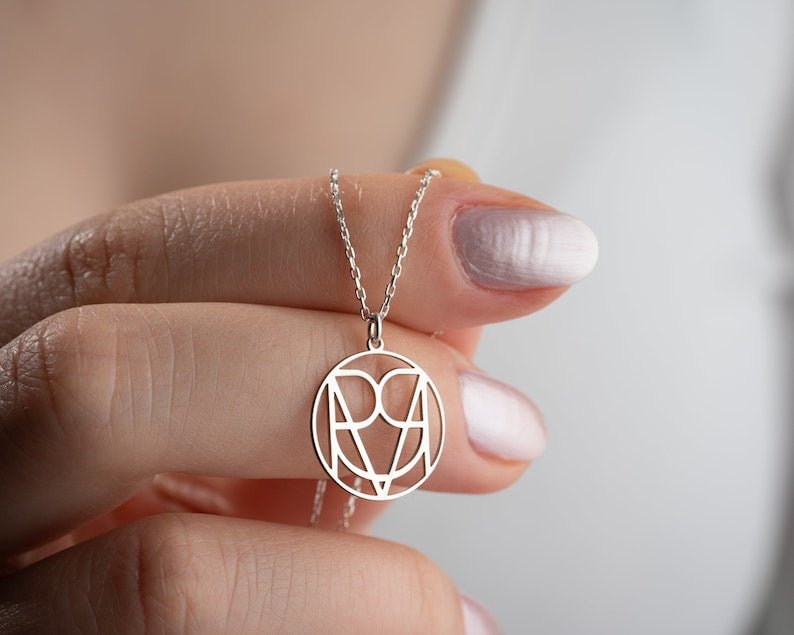 Custom Intertwined Initial Necklace for Women Personalized Monogram Jewelry - No Hustle Mom Jewelry