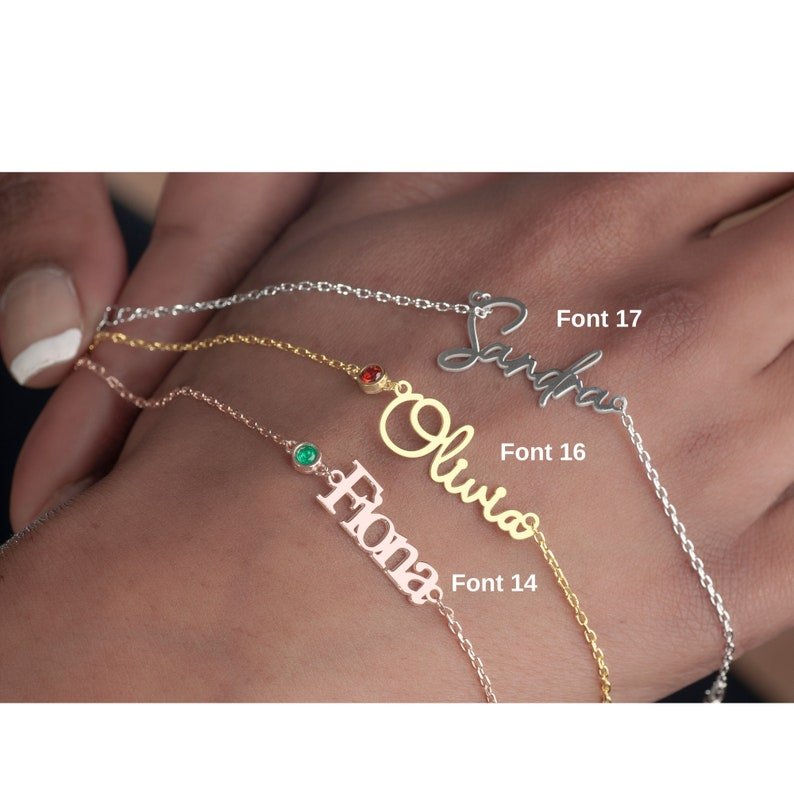 Custom Name and Birthstone Bracelet for Women S925 Silver Personalized Jewelry - No Hustle Mom Jewelry