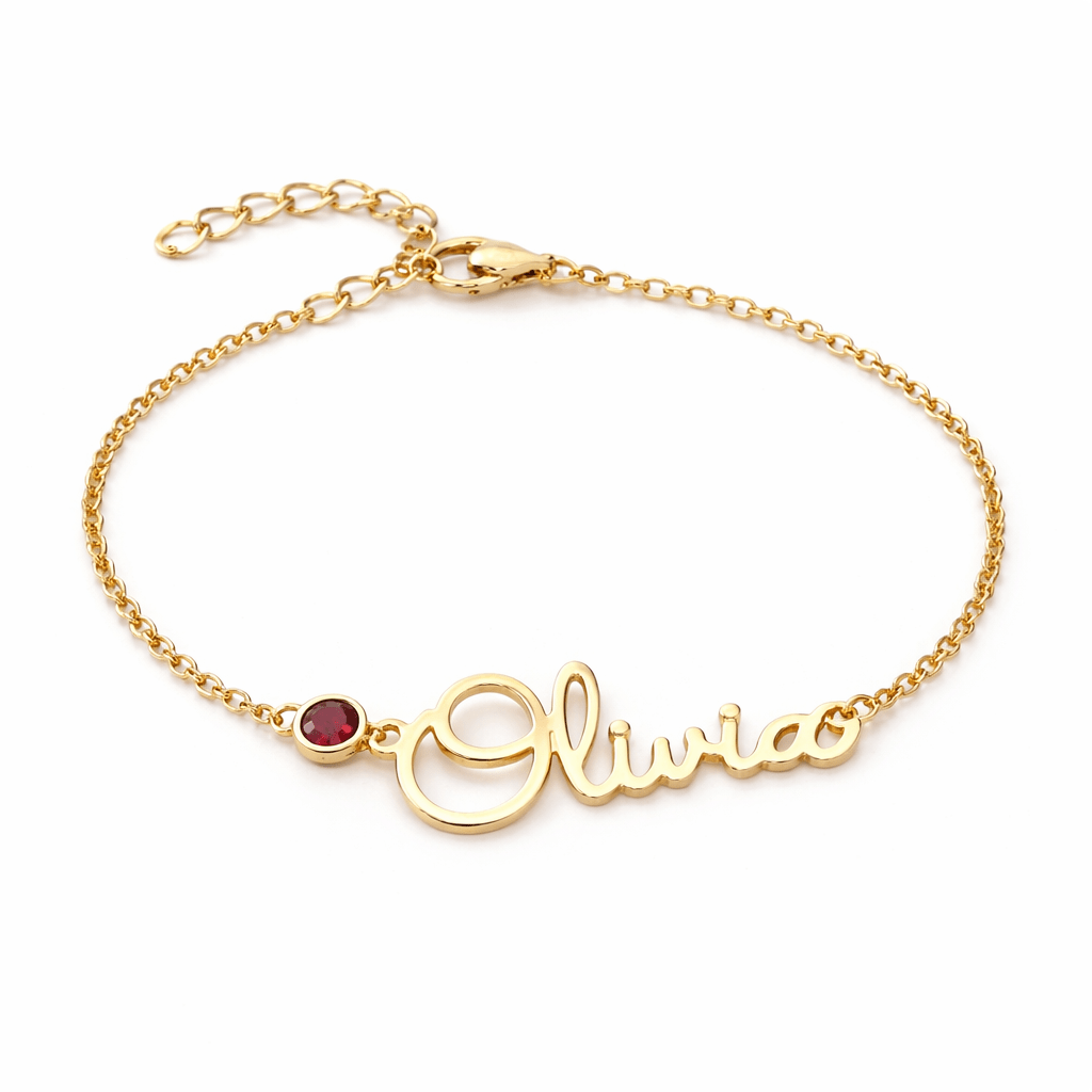 Custom Name and Birthstone Bracelet for Women S925 Silver Personalized Jewelry - No Hustle Mom Jewelry