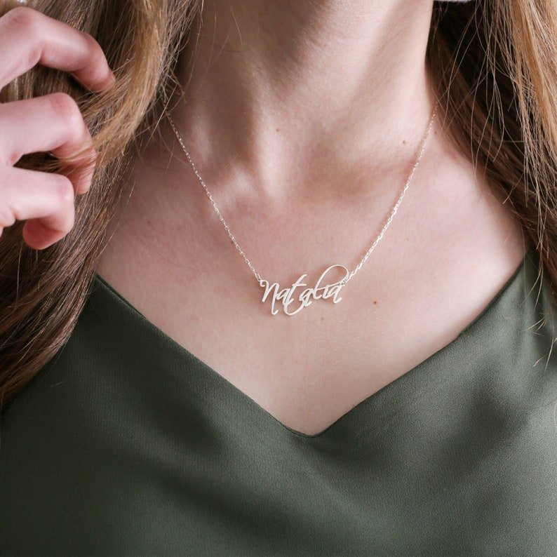 Custom Name Necklace - No Hustle Mom Jewelry