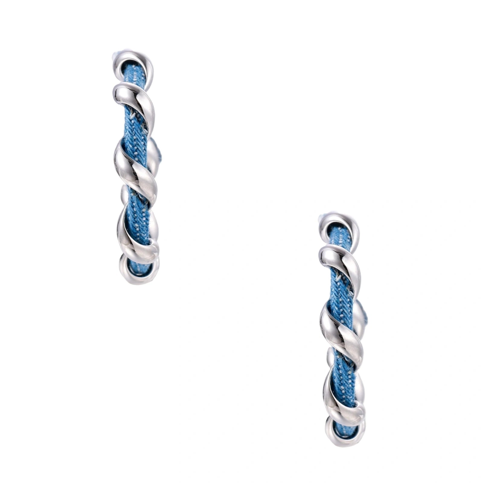 Denim Twist Hoops - No Hustle Mom Jewelry