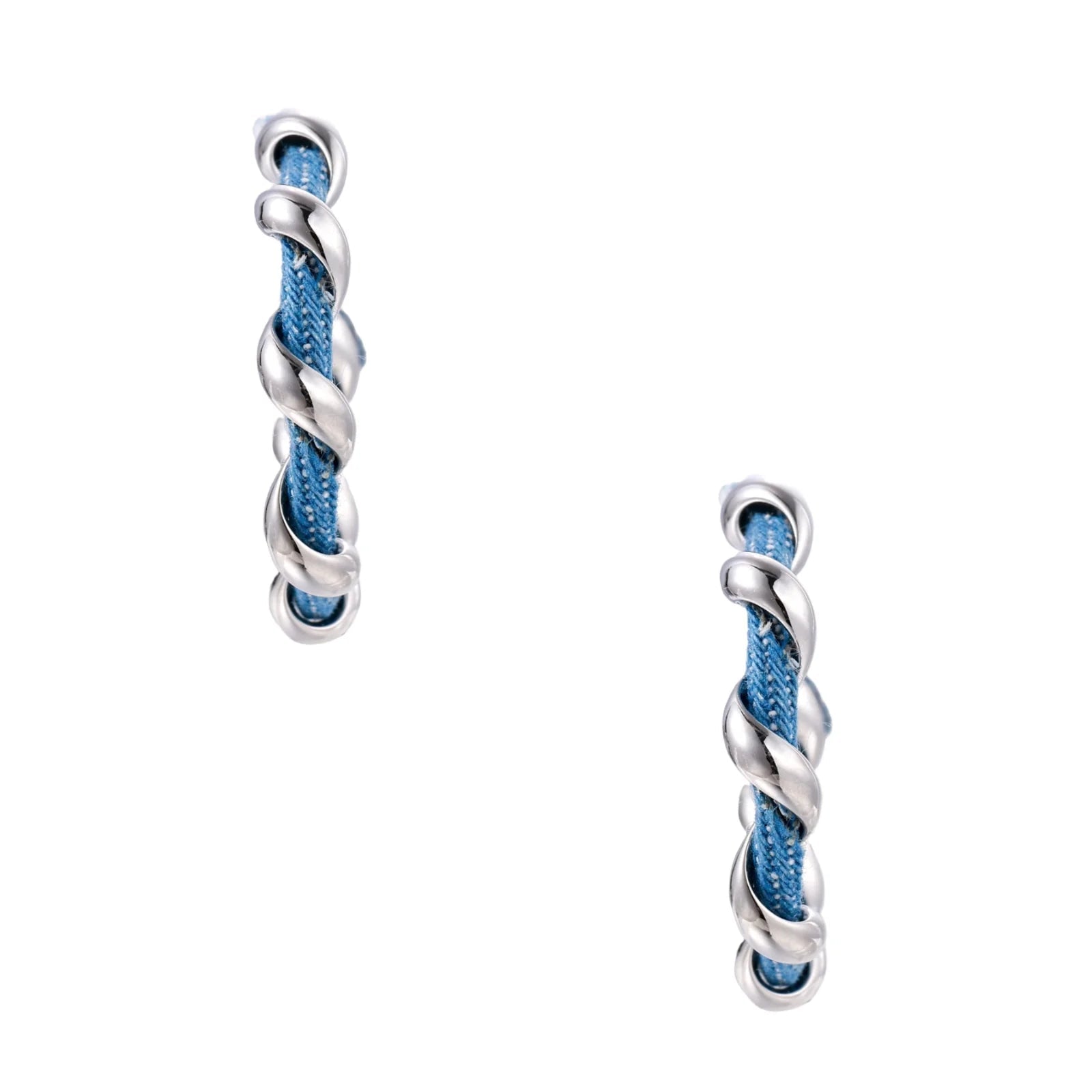 Denim Twist Hoops - No Hustle Mom Jewelry