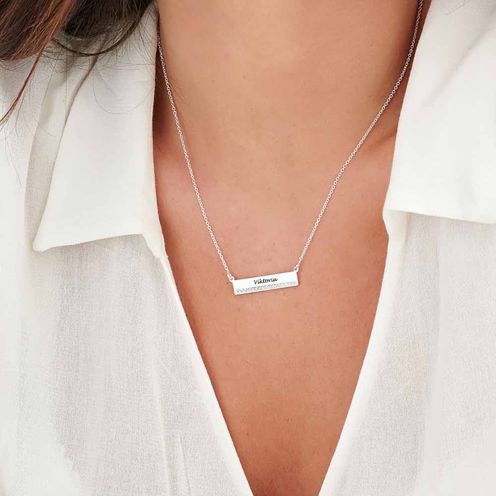 Diamond Name Bar Necklace - No Hustle Mom Jewelry