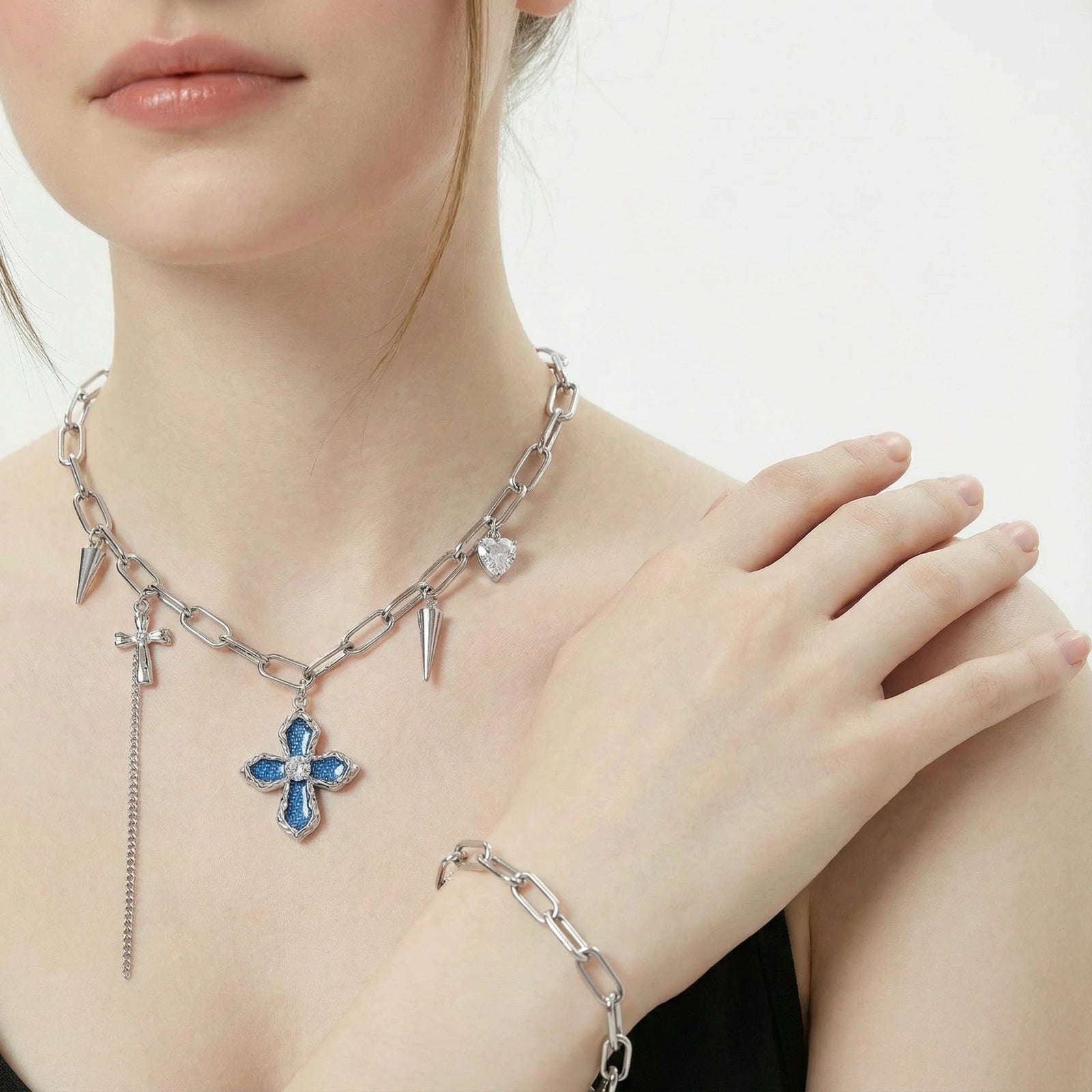 Divine Rebellion Cross Chain - No Hustle Mom Jewelry