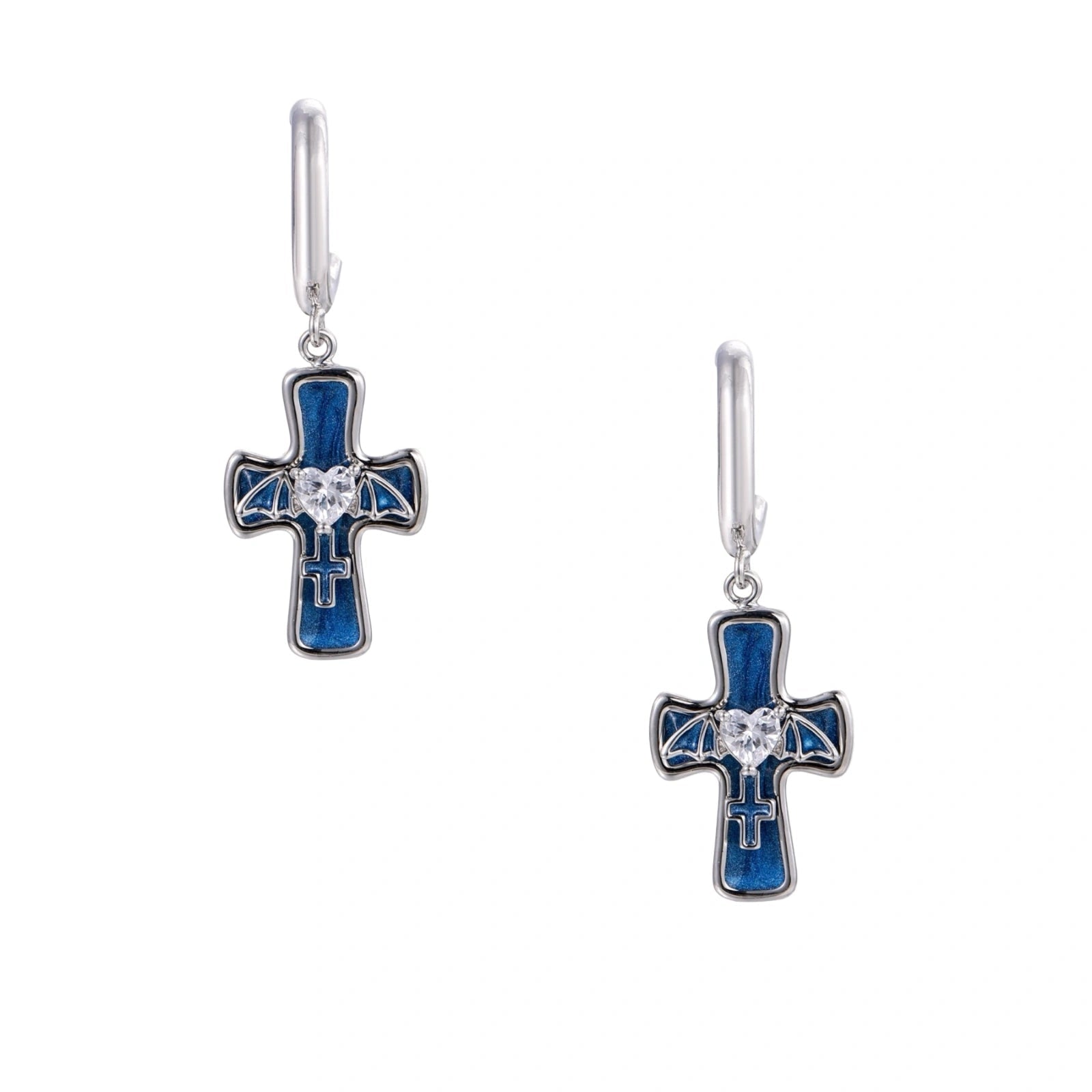 Guardian Angel Cross Earrings - No Hustle Mom Jewelry