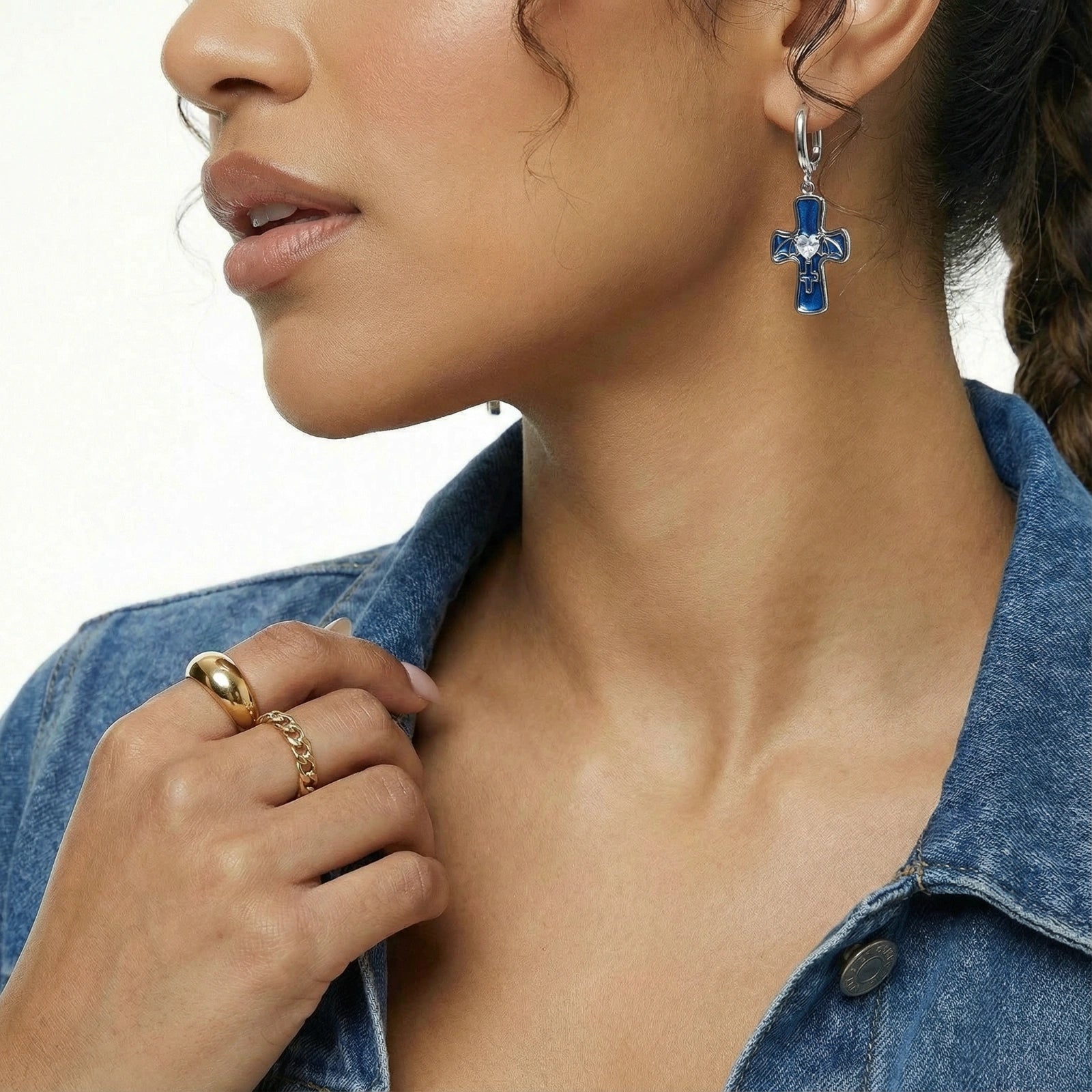 Guardian Angel Cross Earrings - No Hustle Mom Jewelry