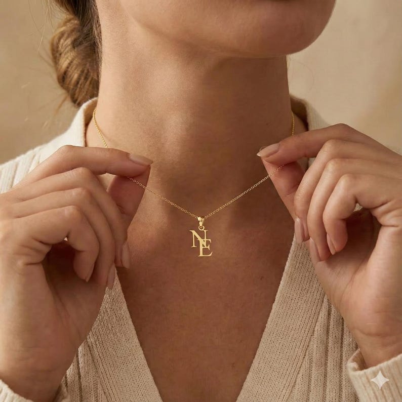 Interlocking Initial Necklace - No Hustle Mom Jewelry