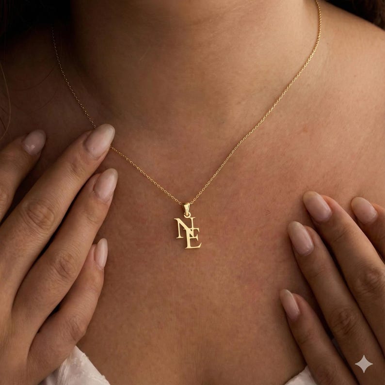 Interlocking Initial Necklace - No Hustle Mom Jewelry